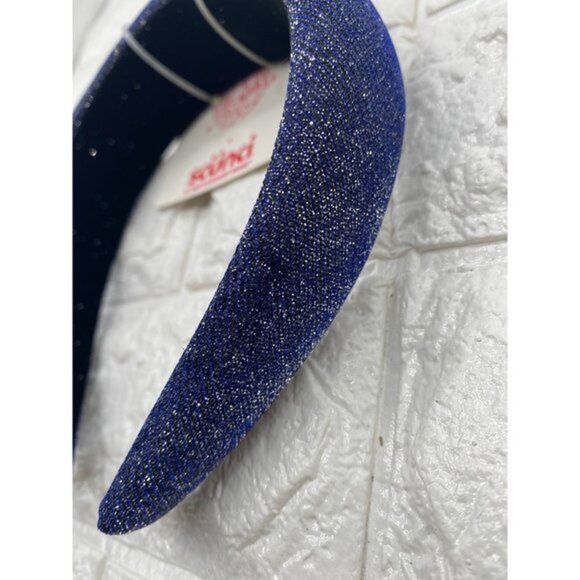 Scunci Headband Dark‎ Blue Silver Sparkle Headband 1 Inch Wide New - Picture 2 of 6